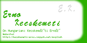 erno kecskemeti business card